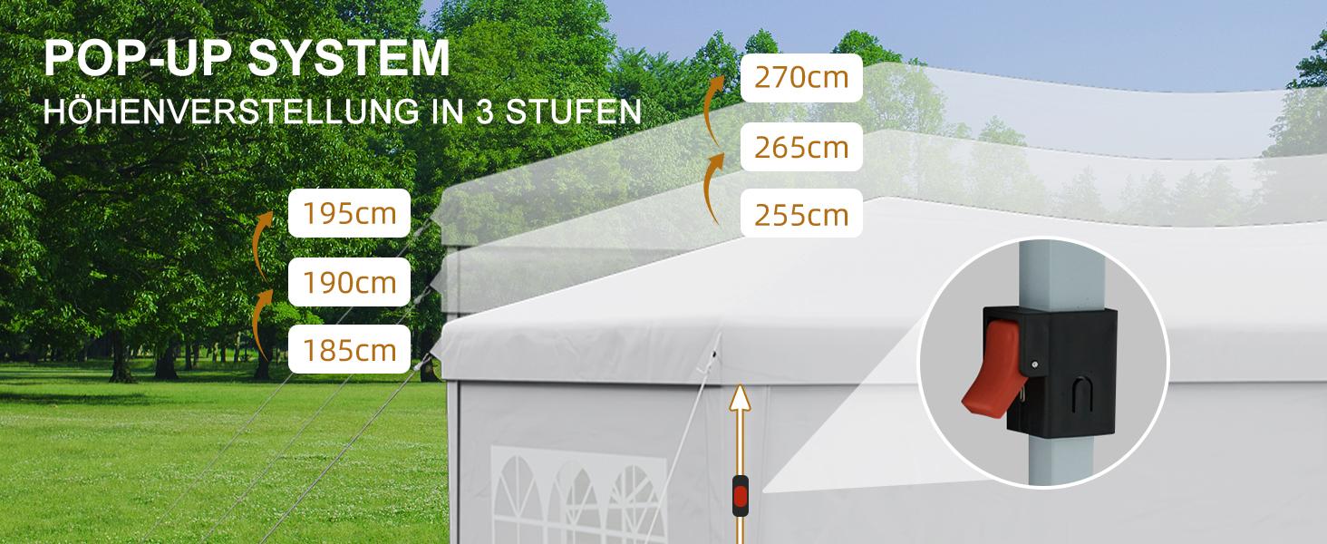 Aoxun 10x20 Pop Up Canopy Tent with 6 Removable Sidewalls, One Push Party Tent Waterproof Outdoor Canopy with 3 Adjustable Height, Portable Tents for Parties, Wedding, Commercial, Market