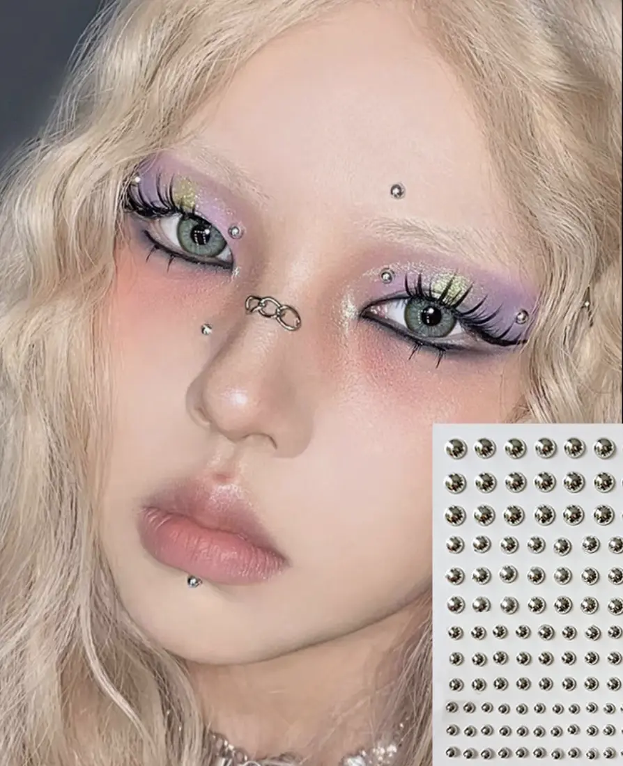 2025 Trendy Self-Adhesive Stud Stickers – Faux Piercing for Ears, Nose, Lips & Brows!