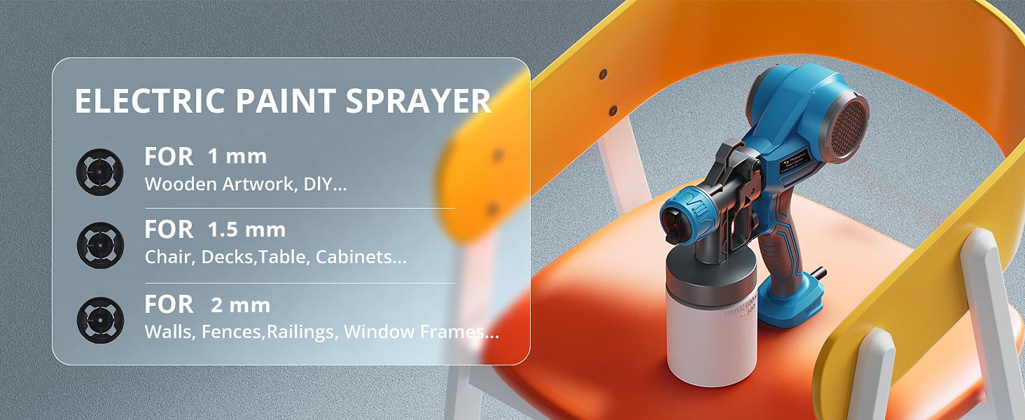 Tilswall Alien 500 Ultra Paint Sprayer Tool HVLP Electric Sprayer, Adjustable Width Knob, 600ml Container, 4 Nozzles, 3 Patterns, Easy to Clean – Great for Furniture, Walls, Fencing & DIY High Power Hv lps Handle Tool mom father mother gift
