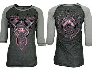 AMERICAN FIGHTER Women's Long Sleeve T-Shirt HATSDALE Athletic Black Biker