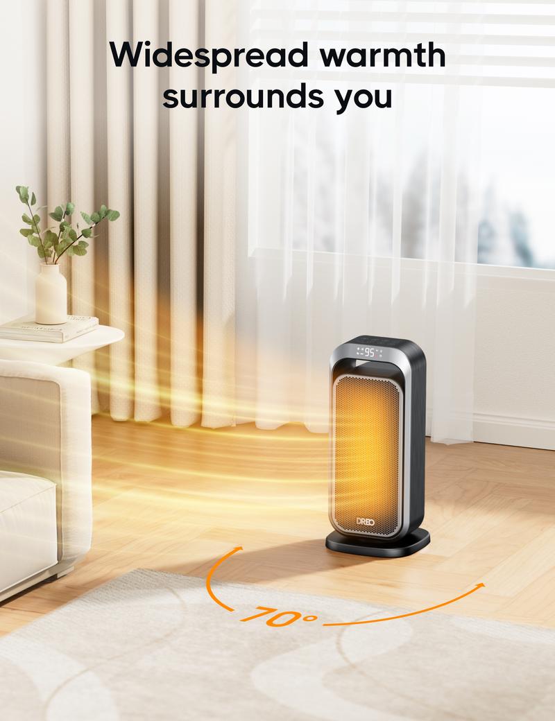 Dreo Space Heaters for Indoor, Portable Electric Heater for Home with Thermostat, 1-12H Timer, Eco Mode and Fan Mode, 1500W PTC Ceramic Fast Safety Energy Efficient Heater for Office Bedroom, Silver Dreo Space Heaters for Indoor, Portable Electric Heater for Home with Thermostat, 1-12H Timer, Eco Mode and Fan Mode, 1500W PTC Ceramic Fast Safety Energy Efficient Heater for Office Bedroom, Silver
