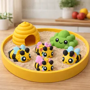 Custom Articulated Bee-Cat Figurines | Kawaii Mini Desk Toys | Collectible Hive Family