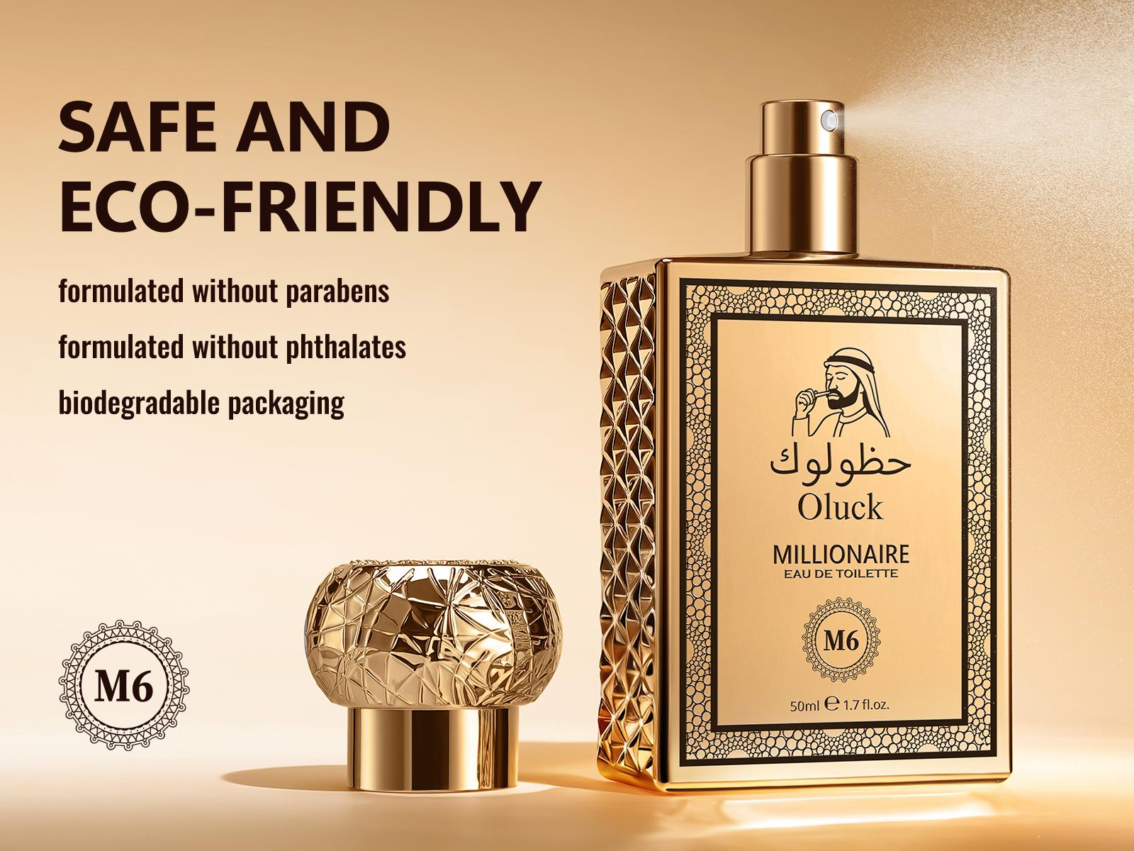 Oluck Perfume M6 (MILLIONAIRE) Cologne for Women & Men, Bergamot Pineapple Blackcurrant  Patchouli  Musk Notes , Middle Eastern Fragrance，Luxury  Gifts
