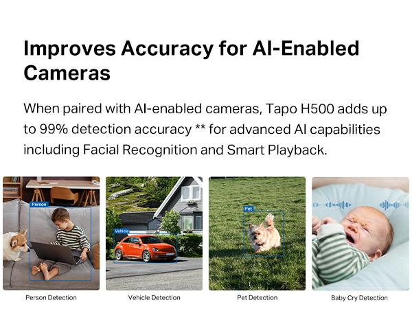 TP-Link & Tapo H500 Smart Home Central Hub – Command 16 Tapo Cameras & 64 Sub-G Sensors, Local 16 GB + 16 TB SATA Storage, Facial Recognition, HDMI Quad-View, 110 dB Alarm, Matter-Ready, No-Fee Security