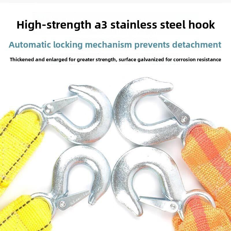 Car Tow Strap, 4m, 5-Ton, Double-Layer Thickened, with Portable Bag, Off-Road Towing Rope, Winch Cable, Recovery Strap