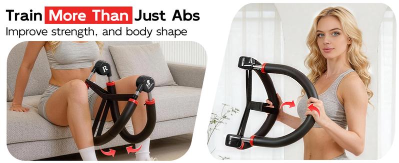 HOPHORSE Ab Machine, Core & Sit Up Exercise Equipment for Home Gym, Ab Workout Equipment for Stomach Workout, Resistance Bands, 4 Resistance Levels, Adjustable, Automatic Rebound, Ab Trainer Machine