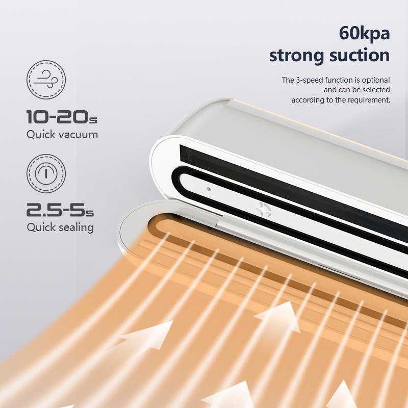 【FaddishDeal】Portable vacuum sealing machine, automatic electric vacuum sealing machine, one click to keep vegetables and meat fresh! Springtok.