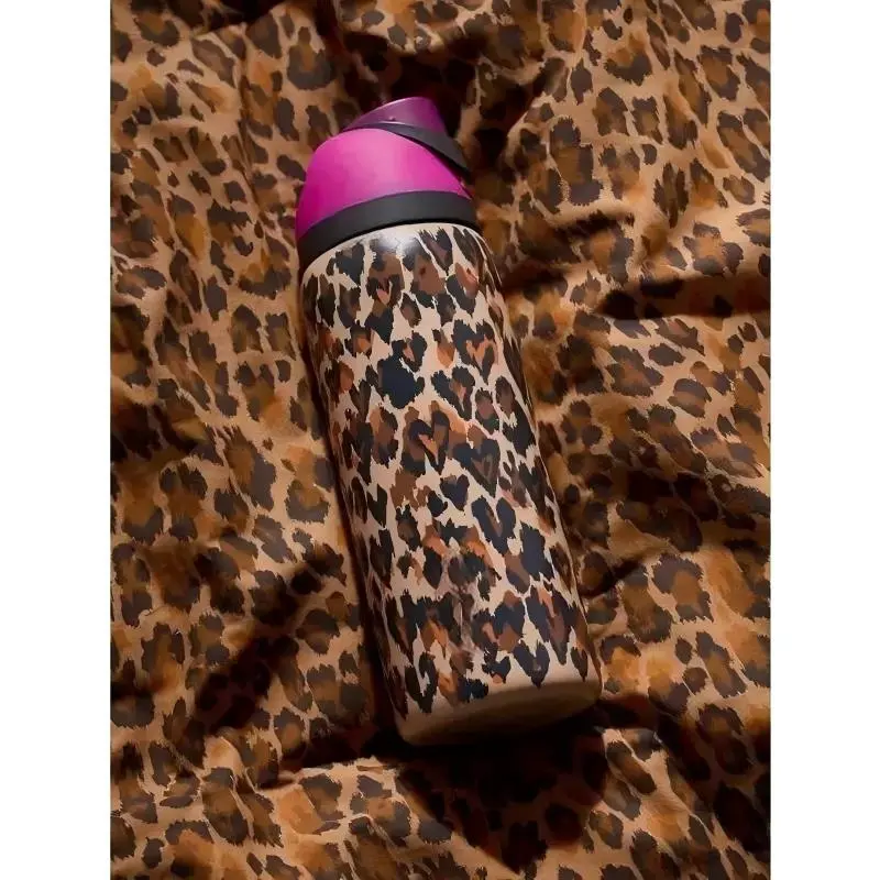 Limited Wild at Heart 32oz FreeSip - Stylish LeopardPrint Stainless Steel Water Bottle with Straw Lid