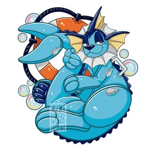Pool Toy Vaporeon Regular or Shiny Vinyl Sticker