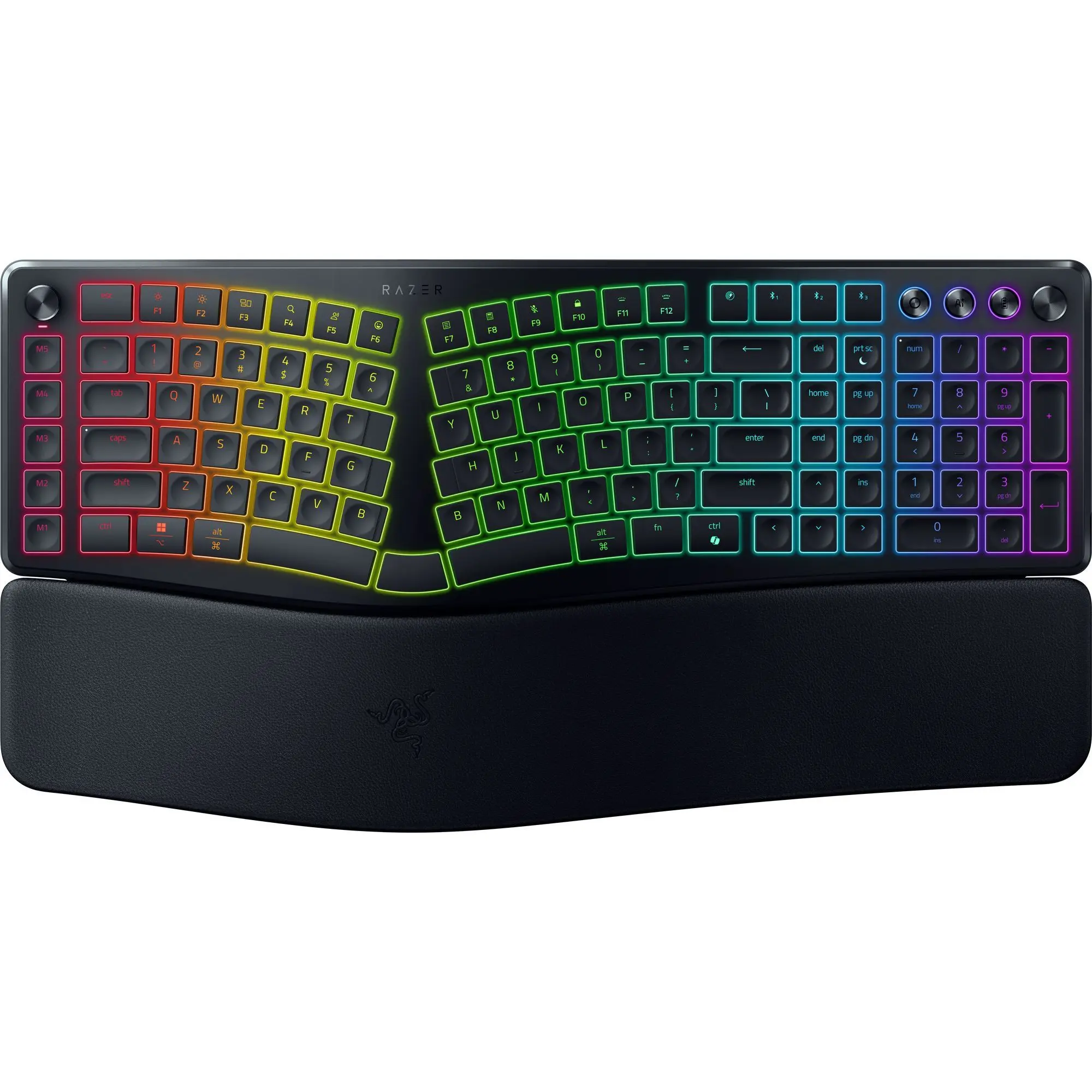 Razer Pro Type Ergo Wireless Split Layout Gaming Keyboard - US Layout, Adjustable, Backlit RGB, Includes Wrist Rest, Backlight