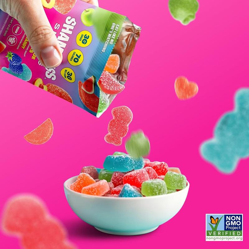 Shameless Snacks Sweet & Sour All-Stars, Sour Gummy Candy Variety Pack, Healthy, Vegan, Gluten-Free, Low Sugar, Fruit Snacks, Red Raspberry, Watermelon, Peach, Green Apple, Blue Raspberry, 6 Pack