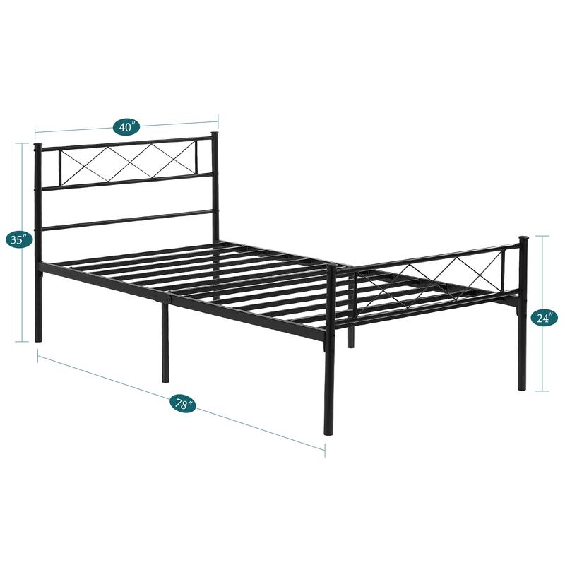 VECELO 3 Pieces Bedroom Set Bed Frame with Nightstands Set Metal Platform Queen Size, Bed Frame with Headboard, Steel Slat Support, No Box Spring Required, Easy Assembly, Twin/Full/Queen, Black/White VECELO 3 Pieces Bedroom Set Bed Frame with Nightstands Set Metal Platform Queen Size, Bed Frame with Headboard, Steel Slat Support, No Box Spring Required, Easy Assembly, Twin/Full/Queen, Black/White