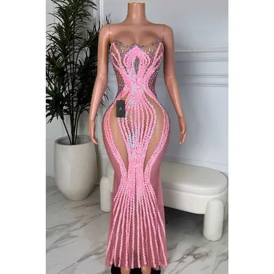 bodycon dress in red Final Sale Plus Size BodyCon Dress with Slit Sleeves and Rhinestone Cuff in Red