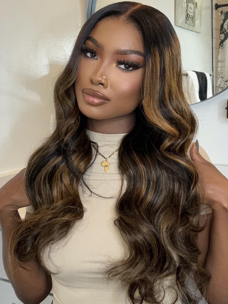 【Bye Bye Slip】UNice Glueless Balayage Highlight Body Wave Wig with Drawstring Pre-cut 7x5 HD Lace Closure Human Hair Wigs with Bleached Knots Friendly for Beginners #SpringStatements