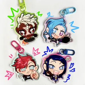 Arcane Keychain Acrylic Charms, Caitvi Ekko Jinx Vi Arcane Fan Merch Keychains, Cute, Durable, And Perfect For Bags, Keys, Or Gifts. Great For Daily Use Or As Thoughtful Little Gifts For Your Friends And Yourself.