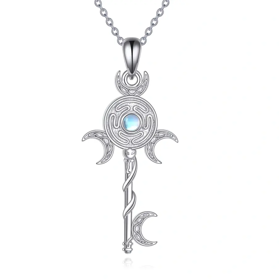 S925 Sterling Silver Hecate's Wheel Key Necklace Men's and Women's Jewelry Essential Gift