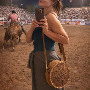 Viral Tooled Canteen purse