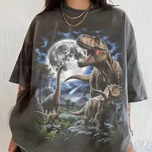 Vintage Dinosaur Graphic T-Shirt, Retro T Rex Jurassic Prehistoric Dino Unisex Shirts