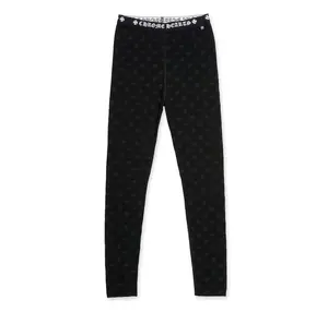 Chrome Hearts Horseshoe Logo Motif Leggings Black White (W)