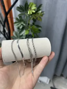 Women’s bracelets, women’s jewelry set, fashionable minimalist small chain bracelet, stackable Cuban link paperclip chain set, fashion accessories, women’s gifts, minimalist jewelry set