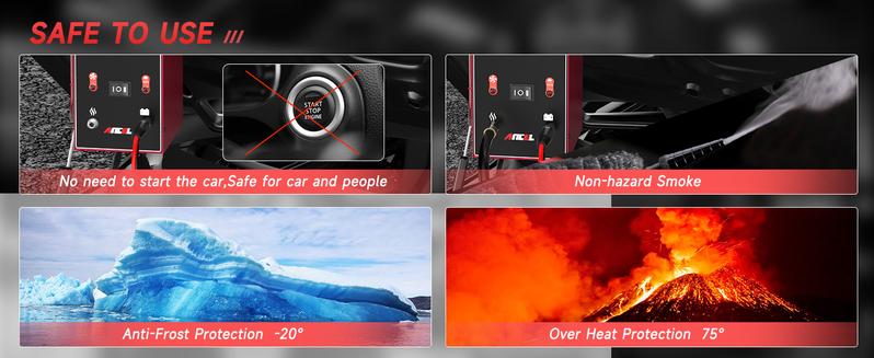 ANCEL S200 Smoke Machine Leak Tester | EVAP, Intake & Exhaust Pipe Diagnostic Tool, Dual Mode Air & Smoke, Built-in Pressure Gauge for All Car/Motorcycle/Truck