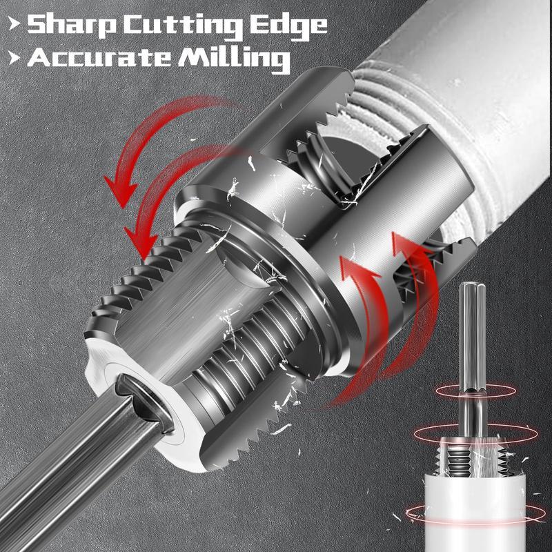 Water Pipe Threading Tool Pipe Thread Cutting Tool 1/2'' 3/4'' PVC Pipe Thread Cutting Tool, Upgrade Pipe Thread Cutting Tool for Plumbing DIY Repairs