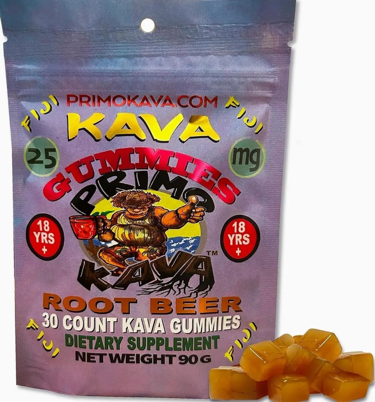 Kava Kava Gummies 25mg – Strong Noble Kava with 25mg Kavalactones for Calm & Relaxation – Fast-Acting Fiji Kava Root Extract – Root Beer Flavor – 15 Count