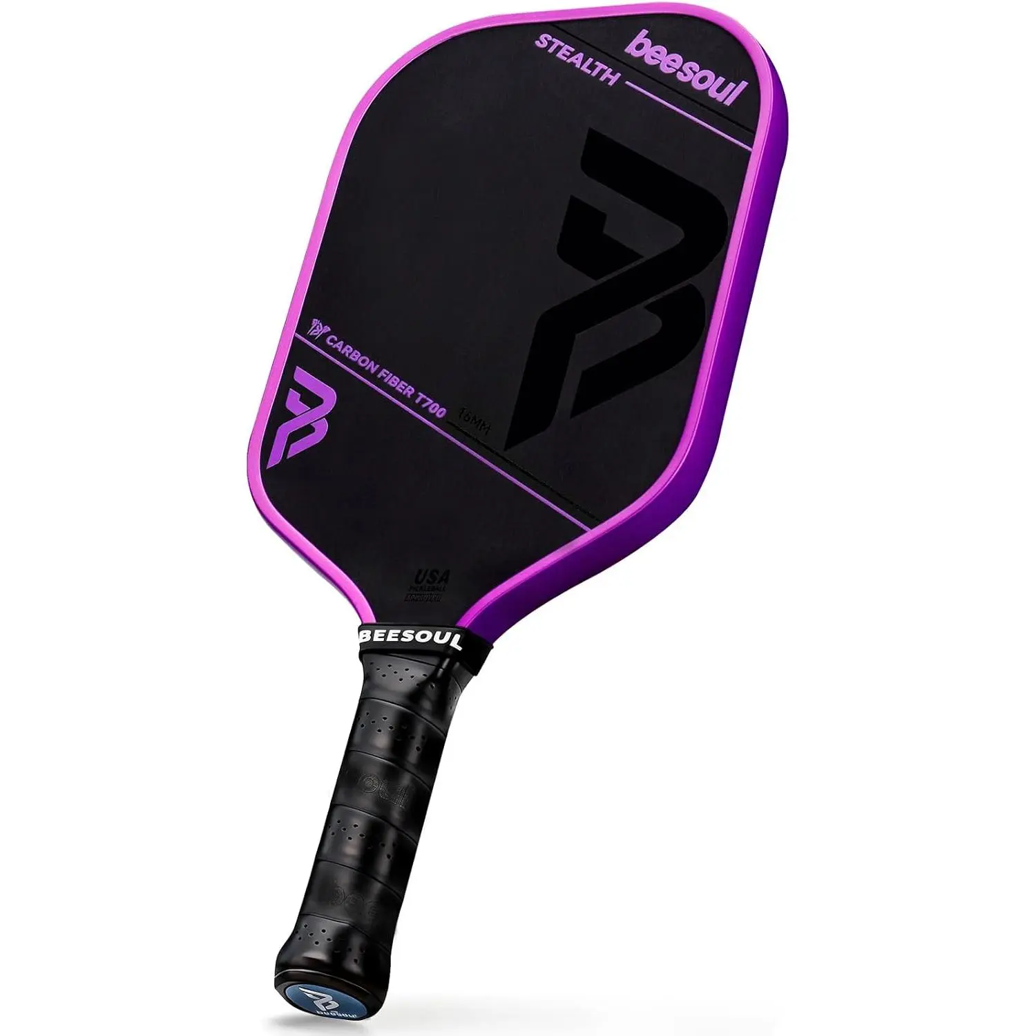 Beesoul Stealth Core Unisex Pickleball Paddle - USAPA Approved, Thermoformed T700 Raw Carbon Fiber Surface with Teflon, Thermoformed Monocoque Tech, 16mm Power Honeycomb Core, Large Sweet Spot, Shock-Absorbing Handle