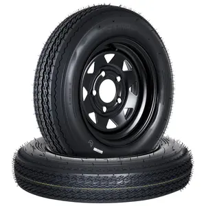 Garvee 2-Pack 4.80-12 4.80x12 480-12 Trailer Tires witn 12" Rims, 5 Lug on 4.5" Bolt Pattern, 6PR Load Range C, Heavy Duty 4.80x12  4.8-12 Tires for Utility, Boat, Camper, Cargo Trailers