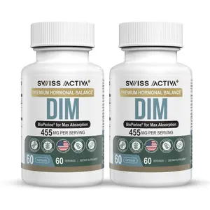 Swiss Activa+ Labs DIM Supplement – Hormone Balance for Women & Men – Estrogen Supplement for Women and Men– Supports Hormonal Acne & Menopause Symptoms| Gluten Free, Non-GMO & Vegan – 120 Days Supply