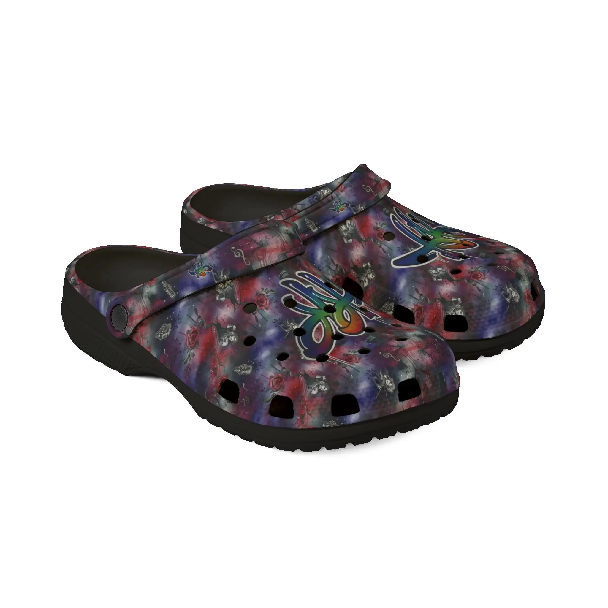 Kulture Kult Tie-Dye Turtle EVA Clogs — Colorful Resin Art Foam Shoes
