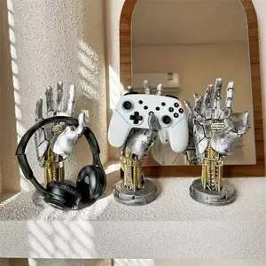2026 Cyberpunk Mechanical Hand Game Controller Stand with Headphone Holder Desktop Ornament and Room Storage