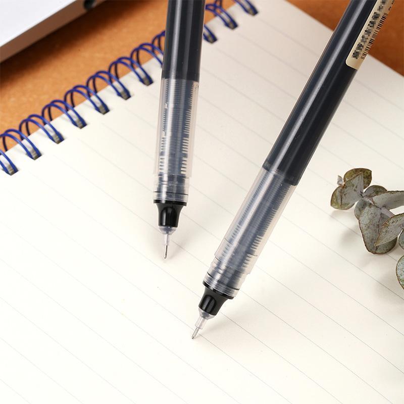 0.5mm Black Ink Gel Pen, Quick Dry Gel Pen, 12pcs Straight Liquid Neutral Pen Markers, Students Writing Stationery for School Office, Exam Supplies Stationery, School Supplies