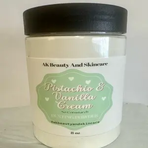 Pistachio & Vanilla Cream Dusting Powder Body Powder All Natural with Kaolin Clay, Deodorizer