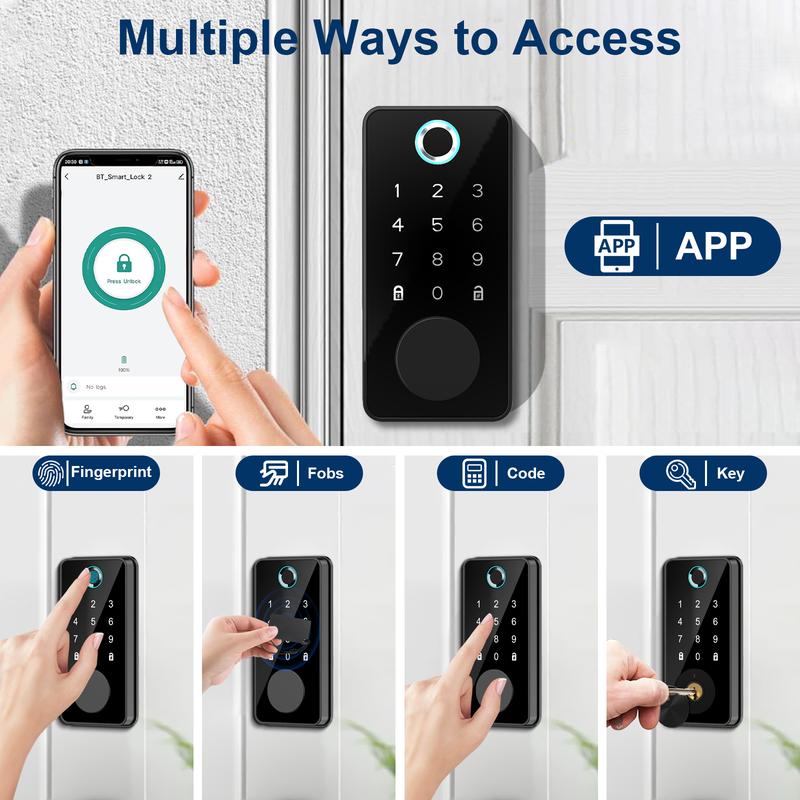 6-in-1 Smart Lock: Fingerprint, Passcode, IC Card, Key, Bluetooth & APP. One-touch unlock—fast, secure, keyless. Adjustable Electric Skateboard Saddle Seat PS5 Vertical Cooling Stand with Dual Charging Circus Ride Flannel Blanket WiFi Keyless Door Biometr