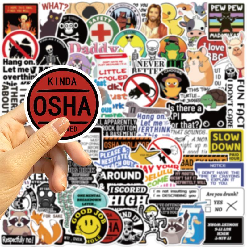 100 PCS Funny Saying Sticker Pack - Snarky, Sarcastic Bold Humor Vinyl Waterproof Meme stickers for laptop, computer, water bottle, ipad, phones bumper