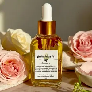 Golden Facial Oil Super Hydrating with Rice Oil, Turmeric, Chamomile,  Calendula, Aloe Vera Mineral Oil,  Sesame, Rose, Canola, Lanolin, and Vitamin E