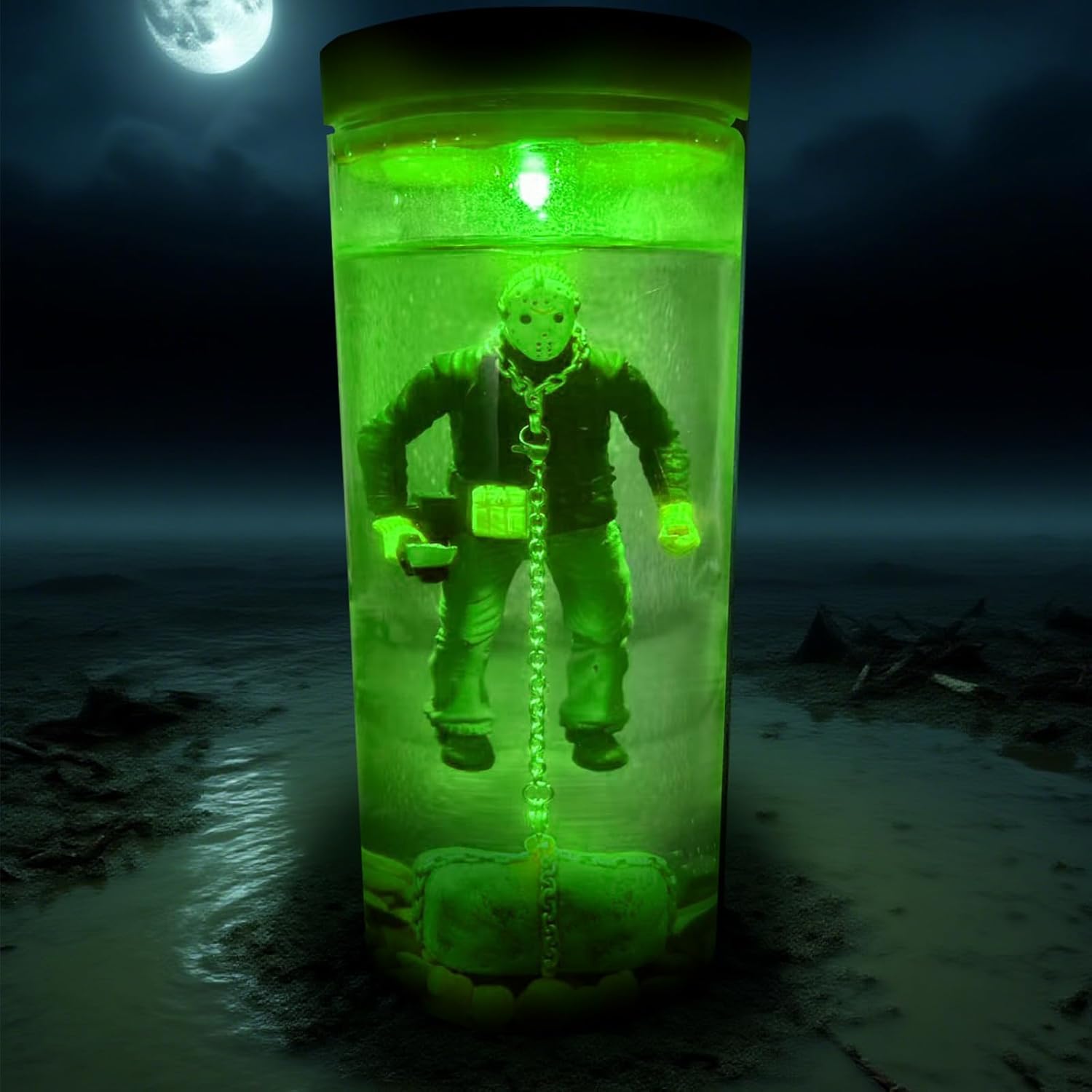 Horror Movie Character Water Lamp - 9-inch Crystal Lake Diorama LED Night Light with Action Figure Halloween Home Decor Gift Decorative Centerpieces Led Color Changing Usb Powered Neon Horror Movie Character Water Lamp - 9-inch Crystal Lake Diorama LED Night Light with Action Figure Halloween Home Decor Gift Decorative Centerpieces Led Color Changing Usb Powered Neon