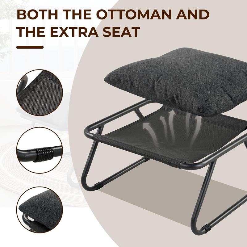 Indoor & Outdoor Royal Rocking Chair – Soft Padded Cushion & Sturdy Steel Frame for Ultimate Comfort & Relaxation