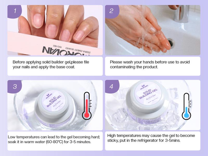 Morovan Solid Builder Nail Gel: 60g Large Capacity Nail Builder Gel for 3D Sculpting Non-Sticky Hard Gels for Nails Extension Carving Soak Off UV LED Salon Home DlY