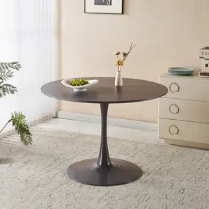 42.1" grey Color Top Tulip Table, Mid-century Dining Table for 4-6 People - Round MDF Table Top (the tabletop consists of two panels), Pedestal Dining Table, End Table & Leisure Coffee Table