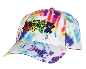 Grateful Dead Embroidered Dancing Bears Tie-Dye Adjustable Snapback Adult Dad Hat Cap OSFM