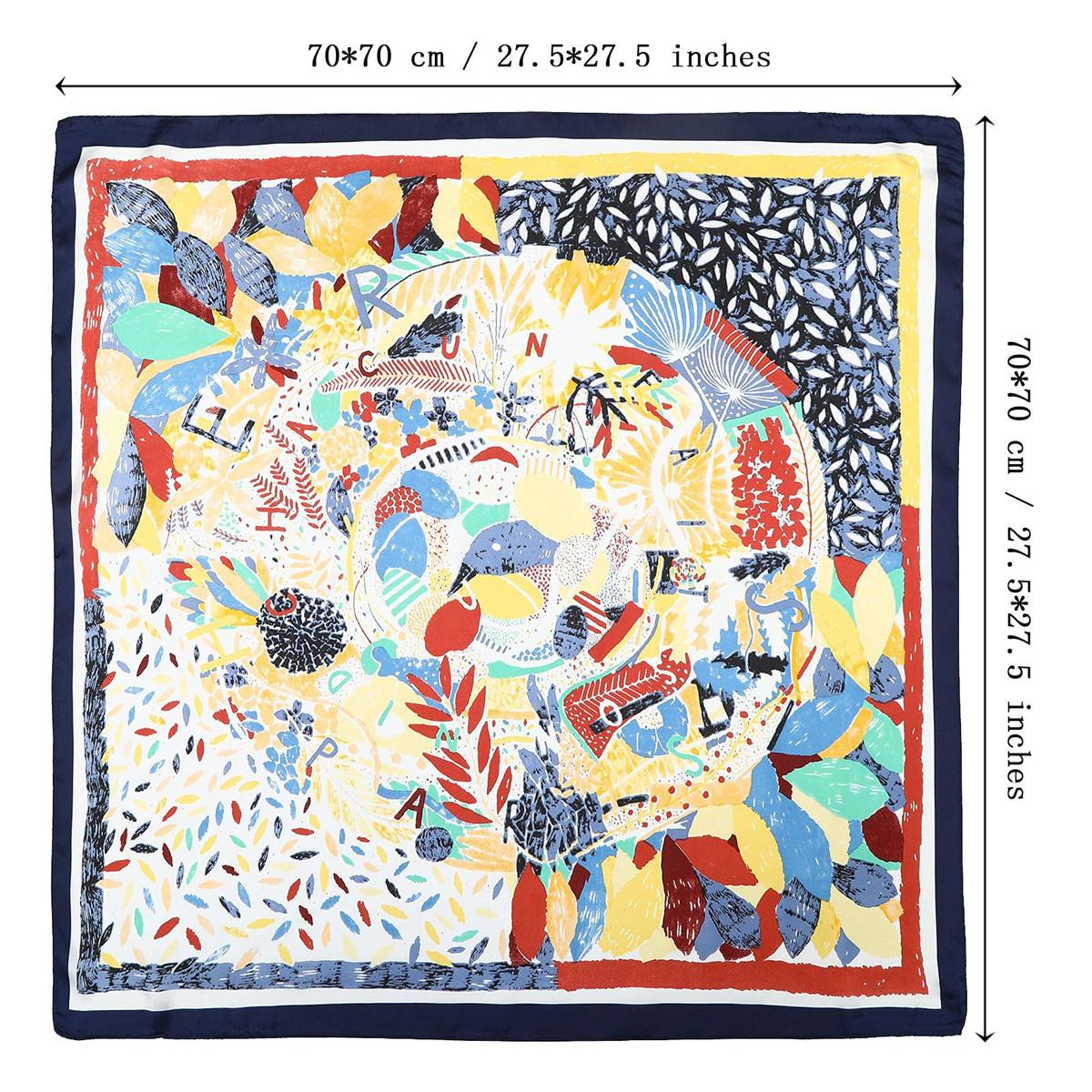 4-piece suit  27.5” Square Silk Like Head Scarf Neck Scarves for Women and Girl Hair Kerchief Bandanas Sleeping Head Wrap Headbands Head Wraps