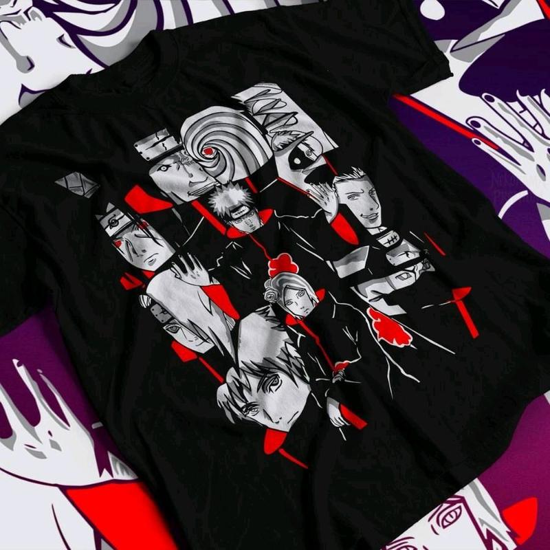 Itachi Pain Obito Naruto Shippuden Akatsuki Anime Unisex T-Shirt Cotton Anime Fan Gift