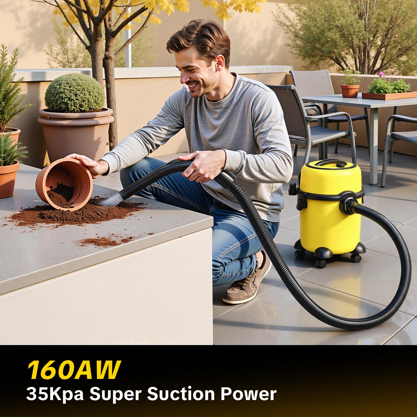 1200W Wet/Dry Portable Vacuum Cleaner 160AW Powerful Suction 16-10kPa Pressure Range 5L Large Capacity for Garages Yards & Renovated Homes Deep Cleaning Machine 1200W Wet/Dry Portable Vacuum Cleaner 160AW Powerful Suction 16-10kPa Pressure Range 5L Large Capacity for Garages Yards & Renovated Homes Deep Cleaning Machine