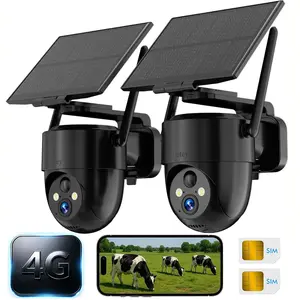 4G LTE Cellular Security Camera Wireless Outdoor Solar, 3MP 2K HD Live View, Intelligent PIR Motion Detection, 2-Way Audio, No WiFi Needed, SIM Card Included, Reliable Remote Surveillance (Black)