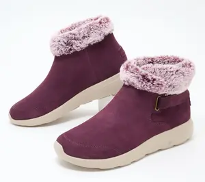 Skechers On the GO City 2 Suede and Faux Fur Ankle Boots - Cuddle Up