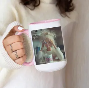 Funny Doll Face Mug, Disgusted Barbie Meme Coffee Cup, Sarcastic Office Humor Gift, Unhinged Mood Mug for Best Friend, Weird Dollhouse Gift