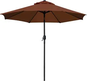Sunnyglade 9' Patio Umbrella Outdoor Table Umbrella with 8 Sturdy Ribs【without base】