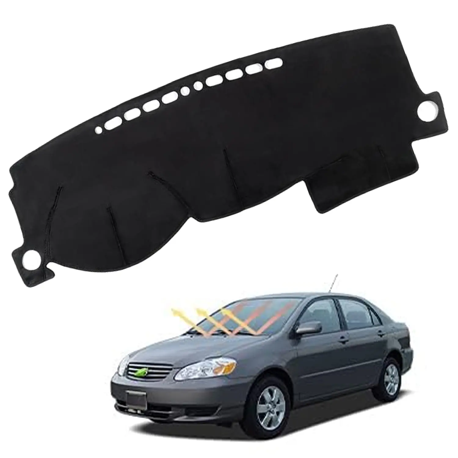 Canvcle Toyota Corolla 2003-2008 Dashboard Cover Custom Fit Dash Mat Non-Slip Suede UV Protection Anti-Glare Sunshield Interior Car Accessories